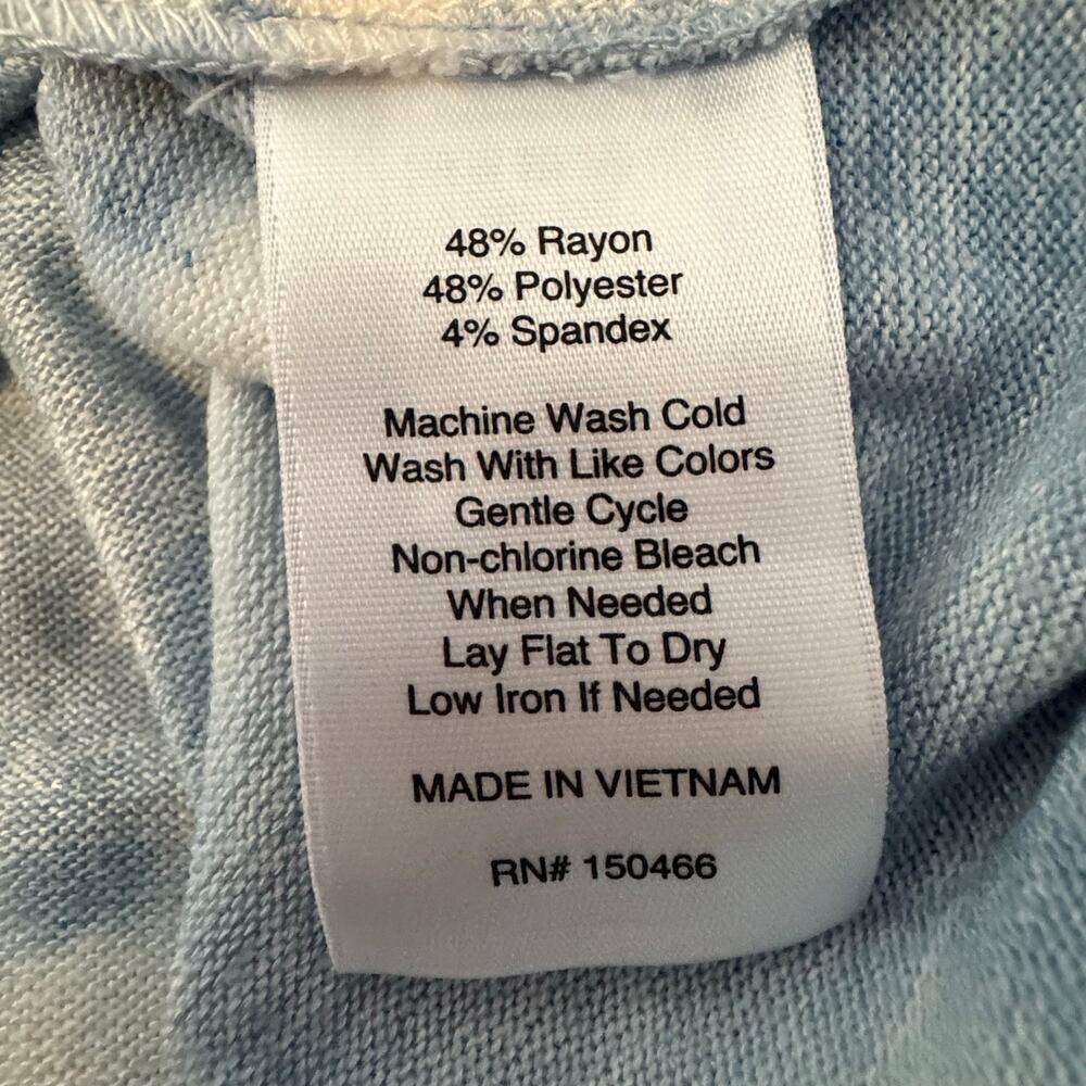 Market & Spruce Basic Tee Blue Tie Dye Short Sleeve Crewneck Women Petite XS NWT - Picture 8 of 9